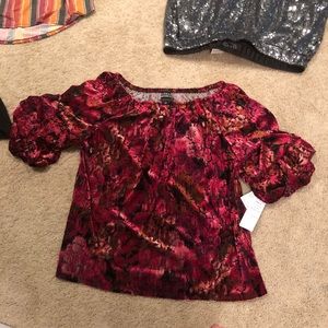 Pink off the shoulder velvet top never worn